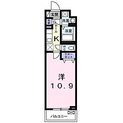 ミルトハウス 1Kの間取図画像