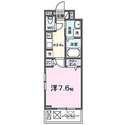 ヒカルサ 小牧田県ウエスト 1Kの間取図画像