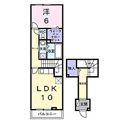 エレガンス メゾン II 1LDKの間取図画像
