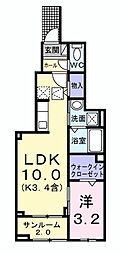 ルシアン 1LDKの間取図画像