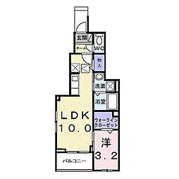 ヒカルサ大宮南中丸ノ-スI 1LDKの間取図画像