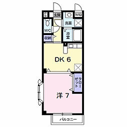 ヴィラージュA 1DKの間取図画像