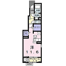 コージーハウス ファミリアE ワンルームの間取図画像