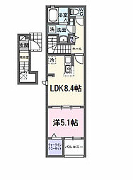 フラン アビタシオン 1LDKの間取図画像