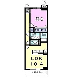 サンリットグローヴ 1LDKの間取図画像