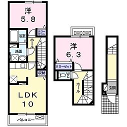 ウィンダムガーデン2A 2LDKの間取図画像