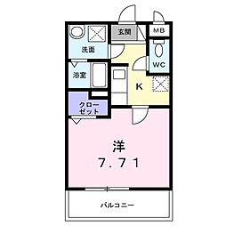 さくらテラス 1Kの間取図画像
