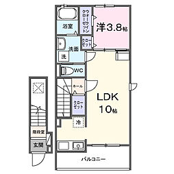 カルメル 1LDKの間取図画像
