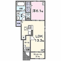 サイレント・メゾンI 1LDKの間取図画像