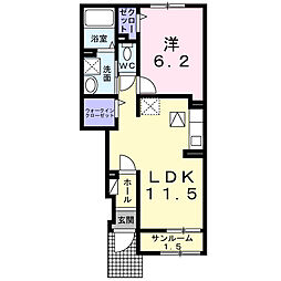 カーサフロイデ 1LDKの間取図画像