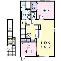 カーサ・フォルテ 2LDKの間取図画像