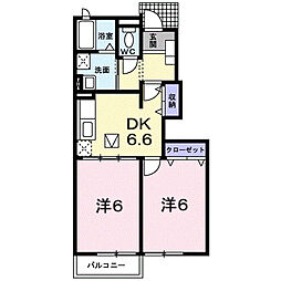カーサヴェルデ 2DKの間取図画像