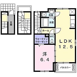 マジェスタ足洗 1LDKの間取図画像