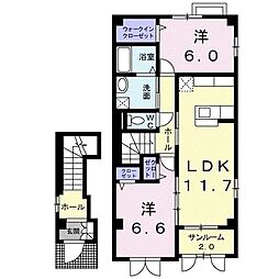 ファーイーストA 2LDKの間取図画像