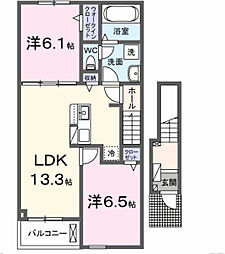リラ クオーレIII 2LDKの間取図画像