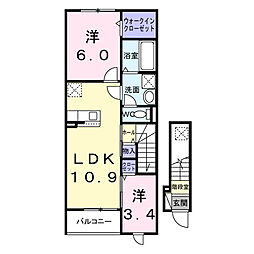 オハナハウス 2LDKの間取図画像