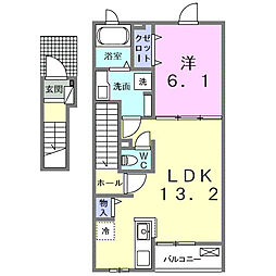ミモザB 1LDKの間取図画像