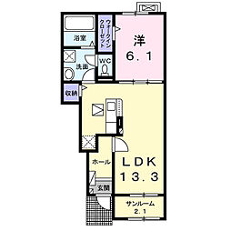 プロセピナ 1LDKの間取図画像