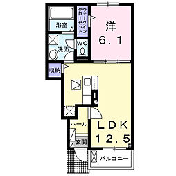 マカロン.m 1LDKの間取図画像