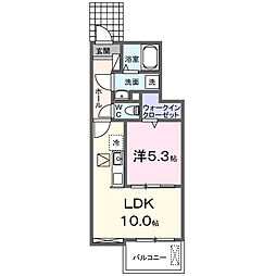 ベル ソレイユ 1LDKの間取図画像