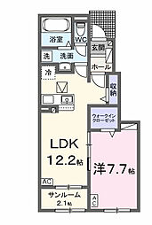 サニーハウスVI 1LDKの間取図画像