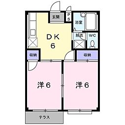 フォレストパークB 2DKの間取図画像