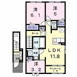 メア ヒュッゲ 3LDKの間取図画像