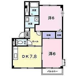 カーサKT 2DKの間取図画像