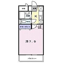 GRACE.ONE 1Kの間取図画像