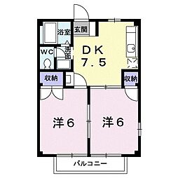ラルゴ21 2DKの間取図画像