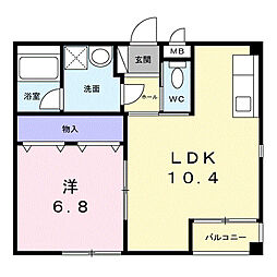 カーサセレノ 1LDKの間取図画像