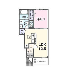 (仮)石田内里町アパート 1LDKの間取図画像