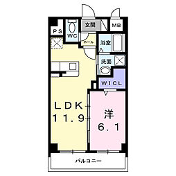 エマズプレイス 1LDKの間取図画像