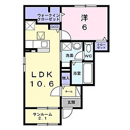 ジール 1LDKの間取図画像