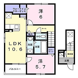 ジール 2LDKの間取図画像
