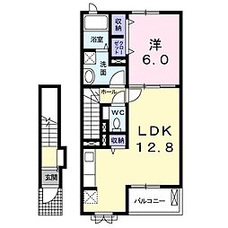 リアン 1LDKの間取図画像