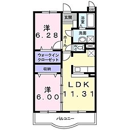 ベニールギショウ 2LDKの間取図画像