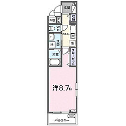 ヒカルサさいたま吉野 1Kの間取図画像