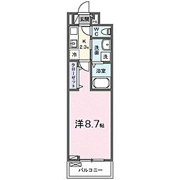 ヒカルサさいたま吉野 1Kの間取図画像