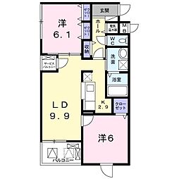 エルドール 2LDKの間取図画像