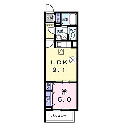 ヒカルサ尼崎栗山町 1LDKの間取図画像