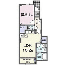 フォンテーヌ 1LDKの間取図画像