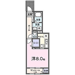 ポニート・タカノ 1Kの間取図画像