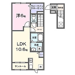 たんぽぽハウス 1LDKの間取図画像