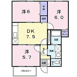 スターライトシティA 3DKの間取図画像