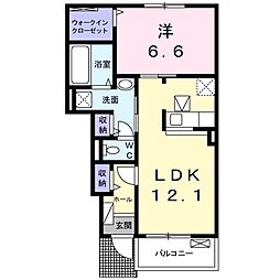 ルタン・ザ・サードA 1LDKの間取図画像