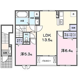 ソラリスコート 2LDKの間取図画像