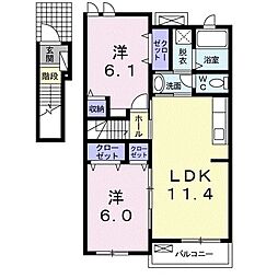 フレイム・アクティーボ3 2LDKの間取図画像