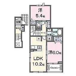 ヒカワヒルズ 2LDKの間取図画像
