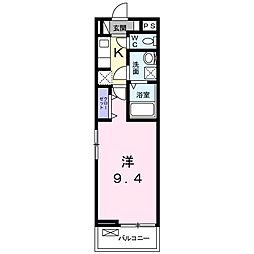サンシャトー 1Kの間取図画像